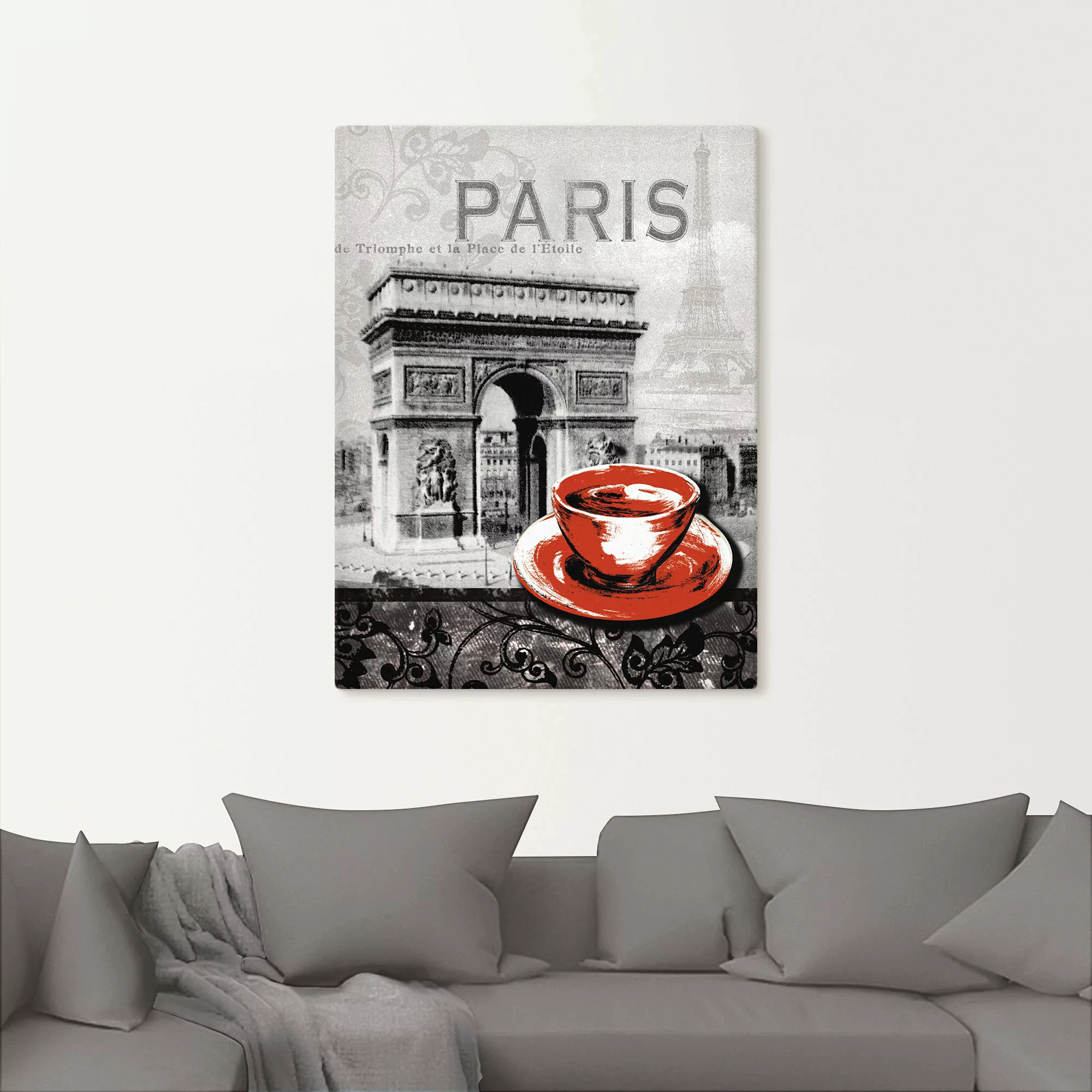 Artland Wandbild "Paris - Café au Lait - Milchkaffee", Gebäude, (1 St.), al günstig online kaufen