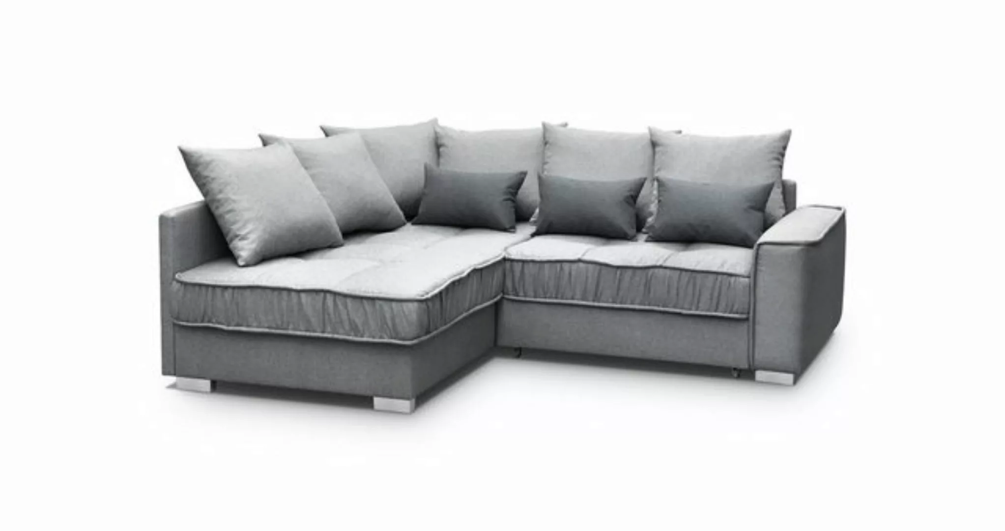 Beautysofa Polsterecke Modern Eckcouch Couch Ralf mit Bettkasten und Schlaf günstig online kaufen