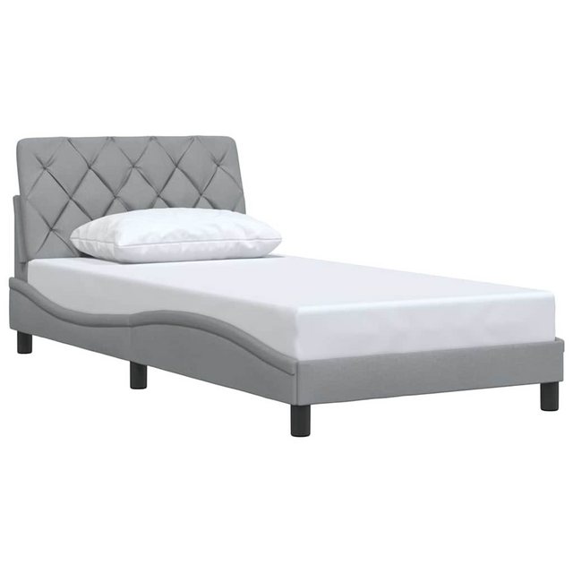 vidaXL Bett Bettgestell ohne Matratze Hellgrau 100x200 cm Stoff günstig online kaufen