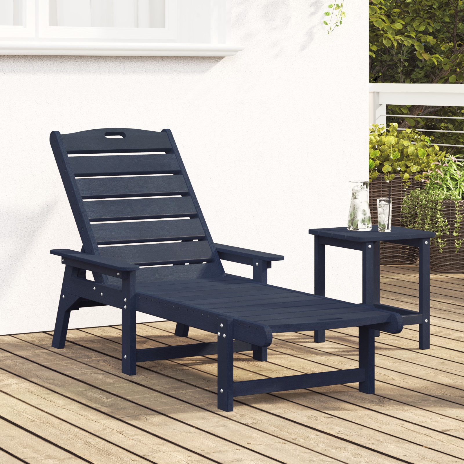 vidaXL Gartenstuhl Sonnenliege Marineblau 53x162x98.5 cm günstig online kaufen