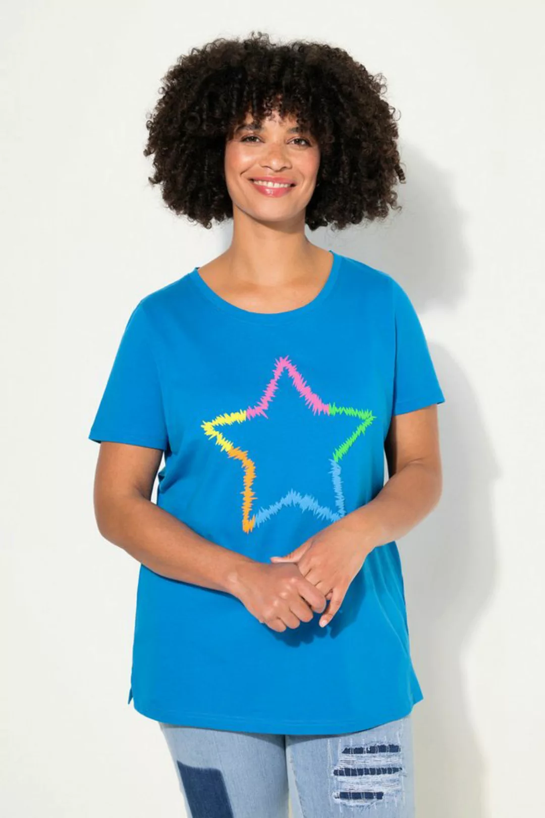 Angel of Style Rundhalsshirt T-Shirt Neon-Stern Rundhals Halbarm günstig online kaufen