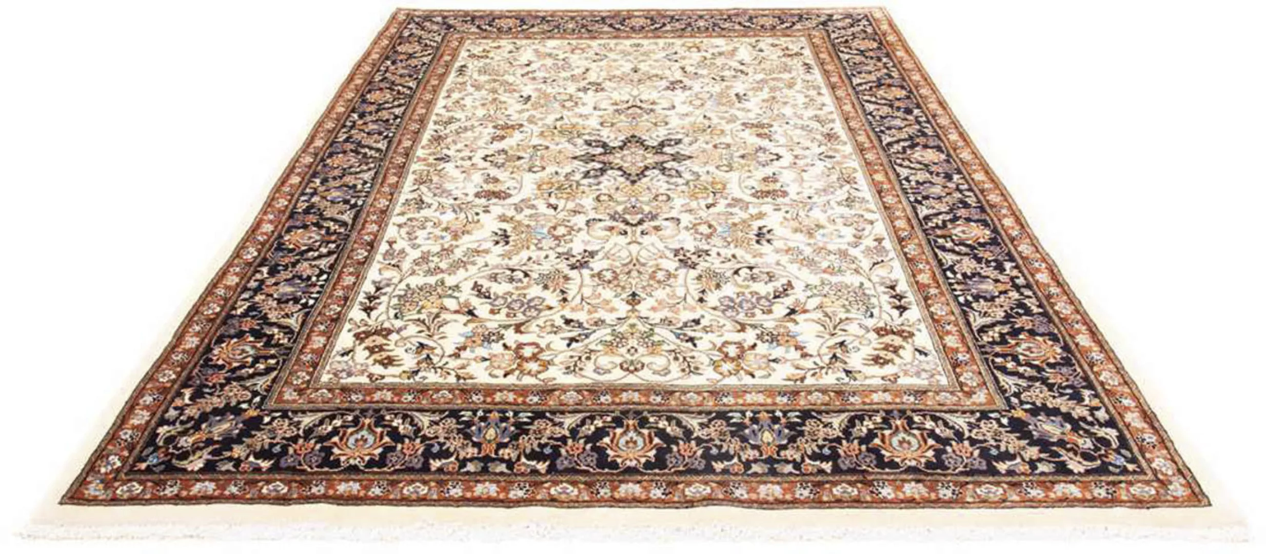 morgenland Wollteppich »Kaschmar Blumenmuster Blu scuro 295 x 196 cm«, rech günstig online kaufen