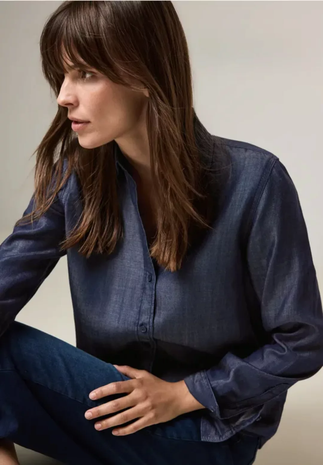 Bluse im Denim-Look günstig online kaufen