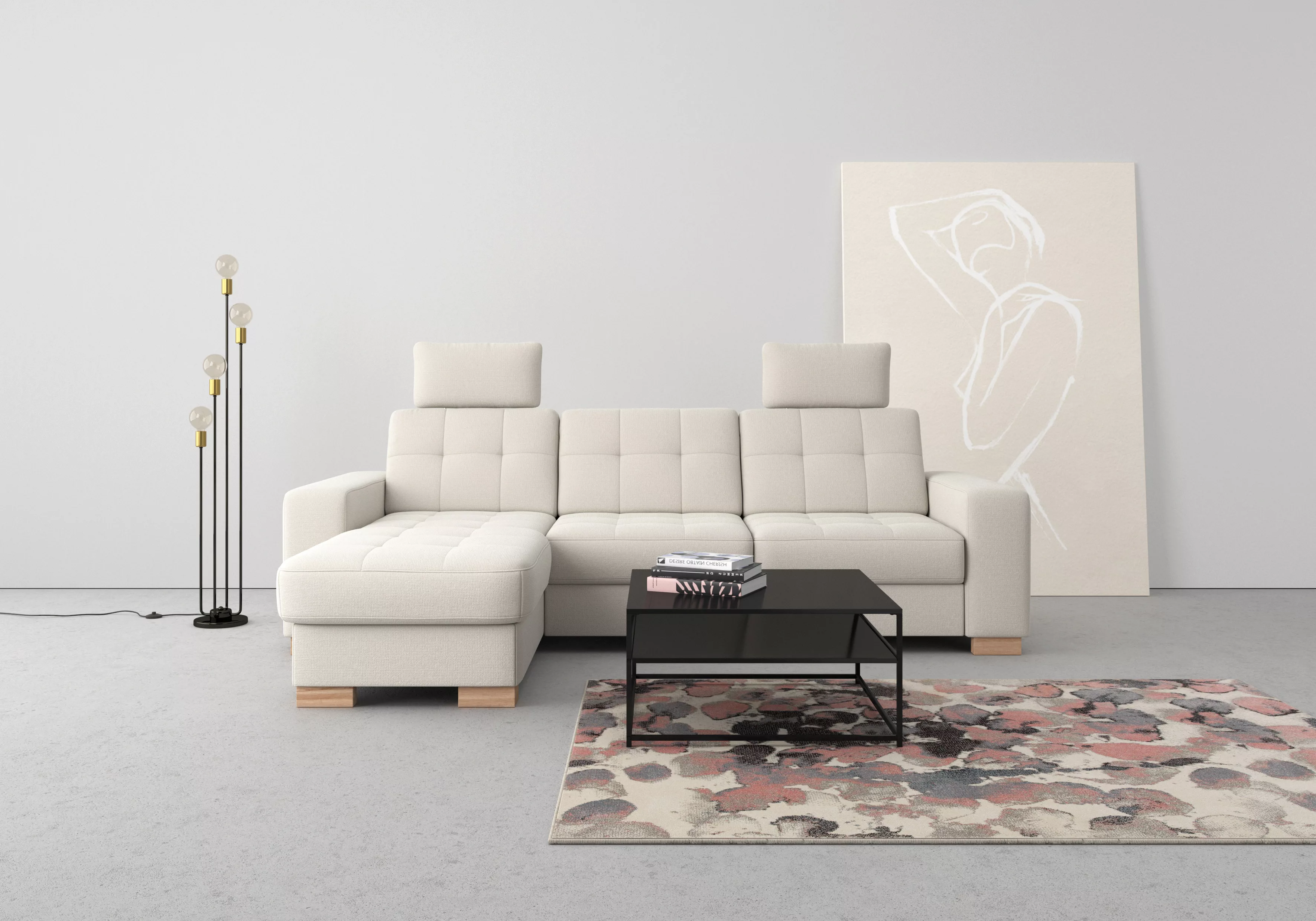 sit&more Ecksofa "Quincy L-Form", wahlweise mit Bettfunktion und Bettkasten günstig online kaufen