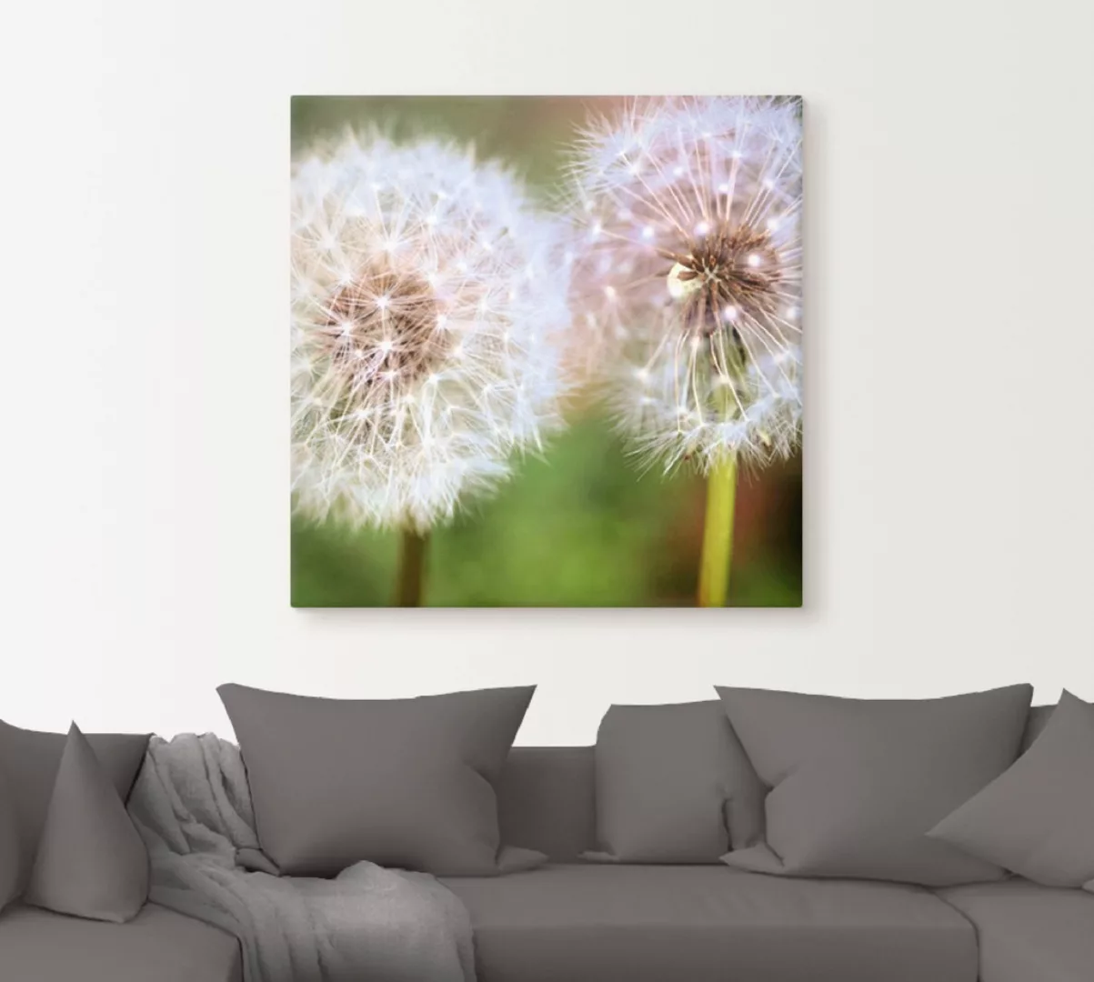 Artland Leinwandbild »Pusteblume Zweisamkeit«, Blumen, (1 St.), auf Keilrah günstig online kaufen