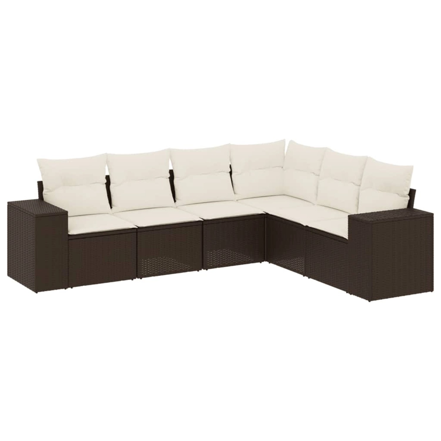 vidaXL 6-Tlg Garten-Sofagarnitur mit Kissen Braun Poly Rattan 3222612 günstig online kaufen