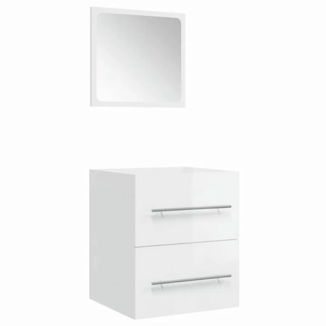 vidaXL Waschbeckenschrank Badschrank mit Spiegel Hochglanz-Weiß 41x38,5x48 günstig online kaufen