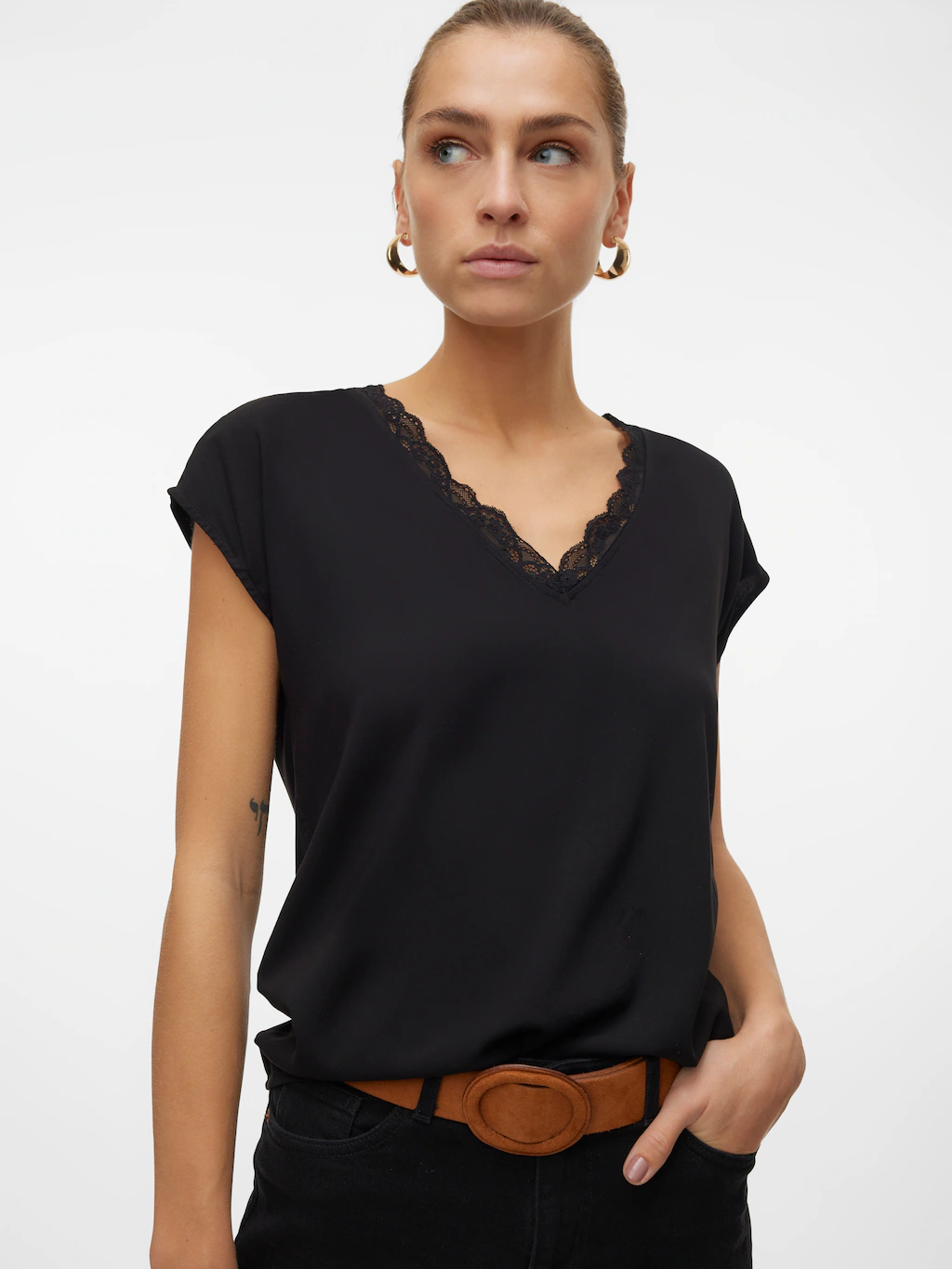 Vero Moda Blusentop "VMBELLA SL LACE TOP WVN GA NOOS" günstig online kaufen