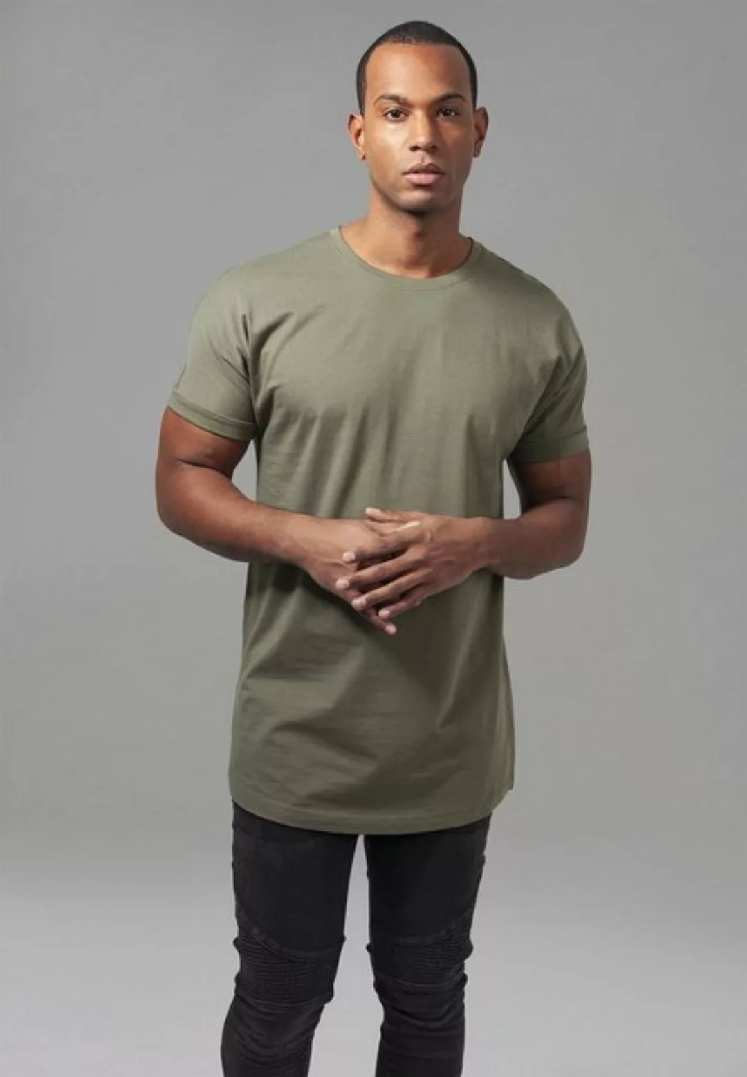 URBAN CLASSICS T-Shirt TB1561 - Long Shaped Turnup Tee olive M günstig online kaufen