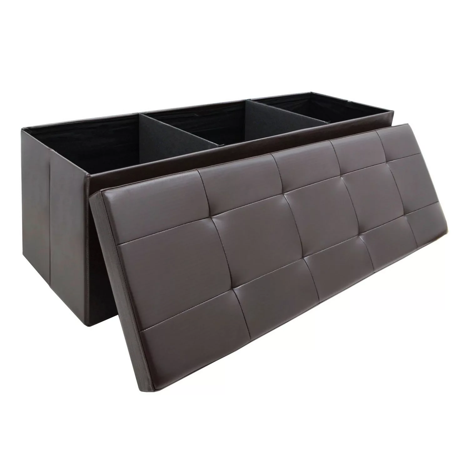 DuneDesign Sitzbank mit 120L Stauraum 110 x 38 x 38 cm in Braun günstig online kaufen