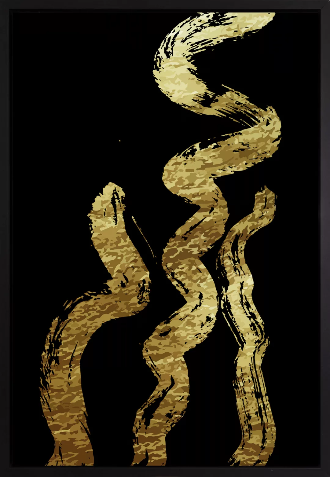 queence Leinwandbild "Black & Gold", Abstrakt-Kunst-Modern, mit einem Schat günstig online kaufen