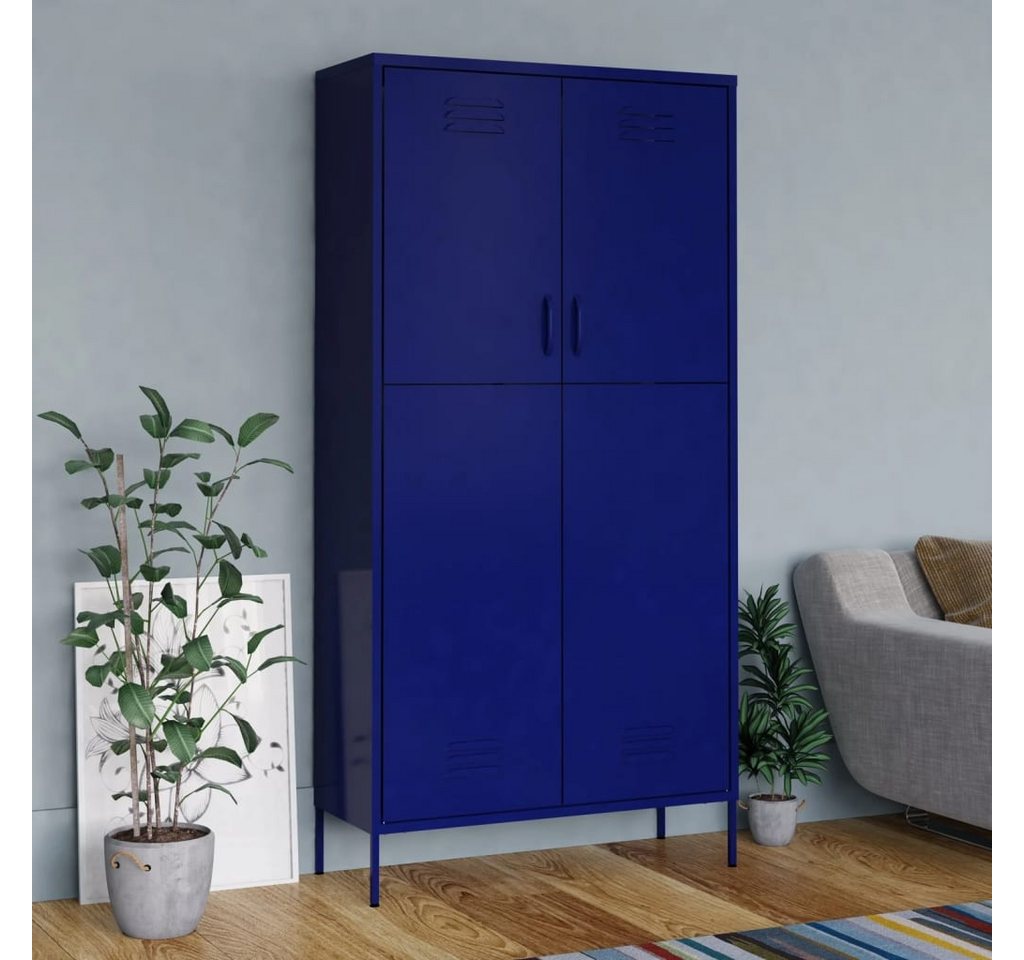 vidaXL Spind aus Stahl in Marineblau mit 2 Türen (LxBxH: 50x90x180 cm) günstig online kaufen