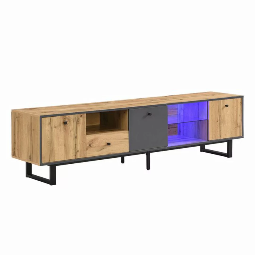 autolock TV-Schrank Lowboard, Wohnzimmer-TV-Schrank mit LED-Lichteffekt, Gl günstig online kaufen