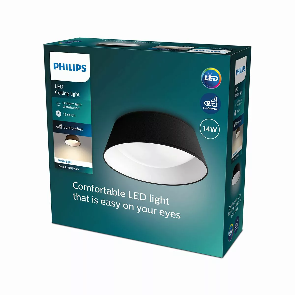 Deckenlampe Philips Plafón 14w Schwarz Metall/kunststoff (34 X 12 X 34 Cm) günstig online kaufen