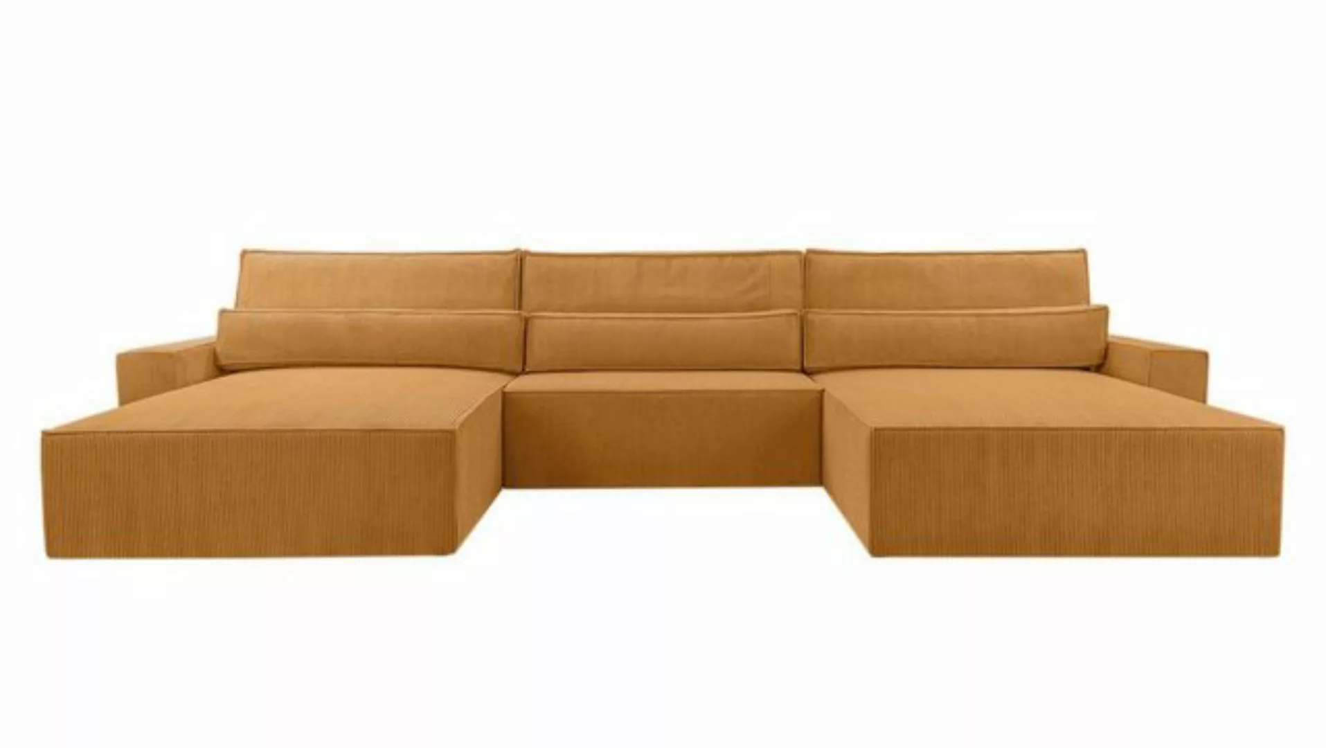 MOEBLO Wohnlandschaft DENVER U, Eckcouch aus Cordstoff Ecksofa U-Form Cord günstig online kaufen