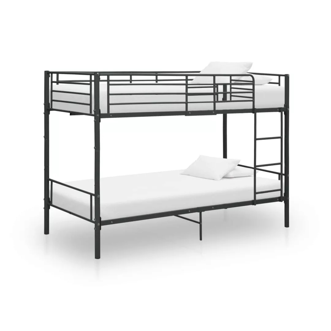 vidaXL Etagenbett Etagenbett Schwarz Metall 90200 cm Bett Bettrahmen Bettge günstig online kaufen