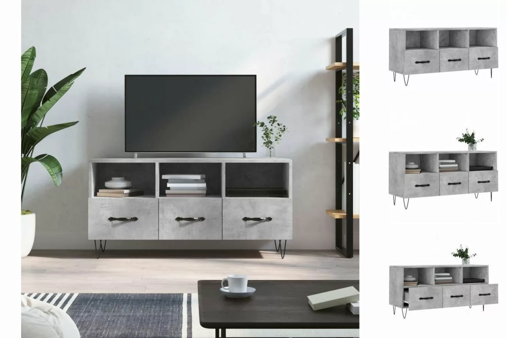 vidaXL TV-Schrank TV-Schrank Betongrau 102x36x50 cm Spanplatte günstig online kaufen