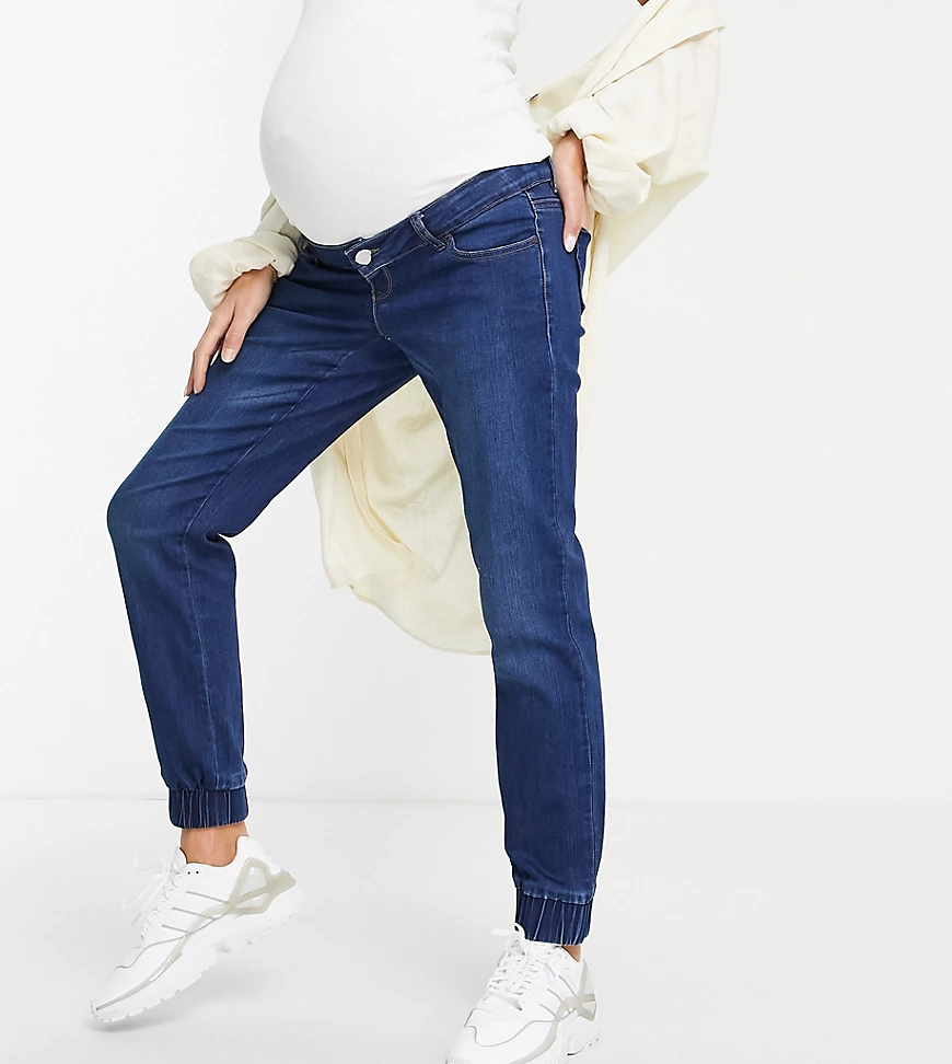 Mamalicious – Umstandsmode – Eng geschnittene Jeans in Dunkelblau günstig online kaufen