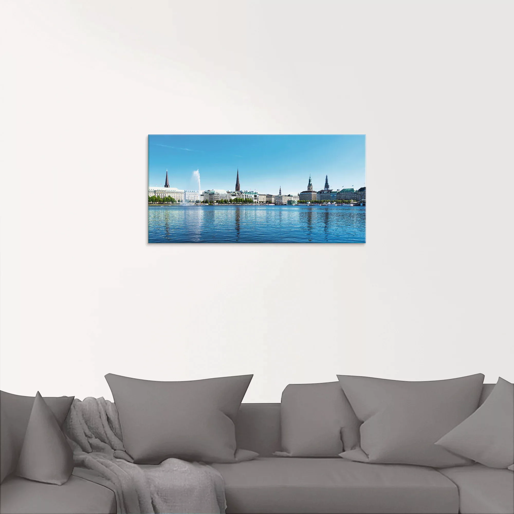 Artland Glasbild "Hamburg Alsterpanorama", Deutschland, (1 St.), in verschi günstig online kaufen