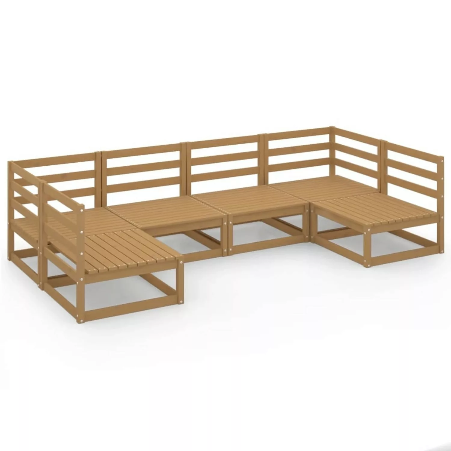 vidaXL 6-tlg Garten-Lounge-Set Massivholz Kiefer Modell 17 günstig online kaufen