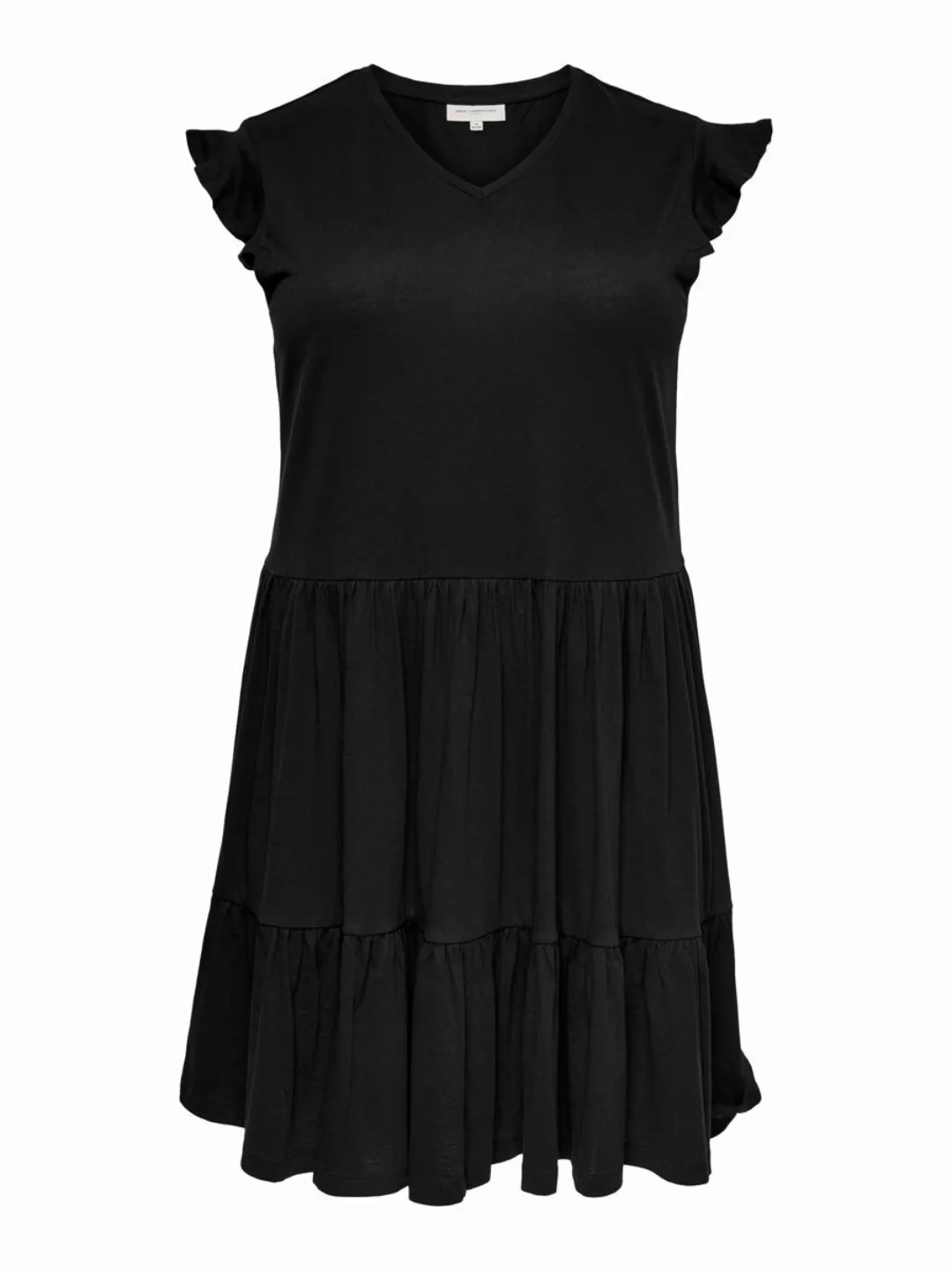 ONLY Curvy Rüschen Kleid Damen Schwarz günstig online kaufen