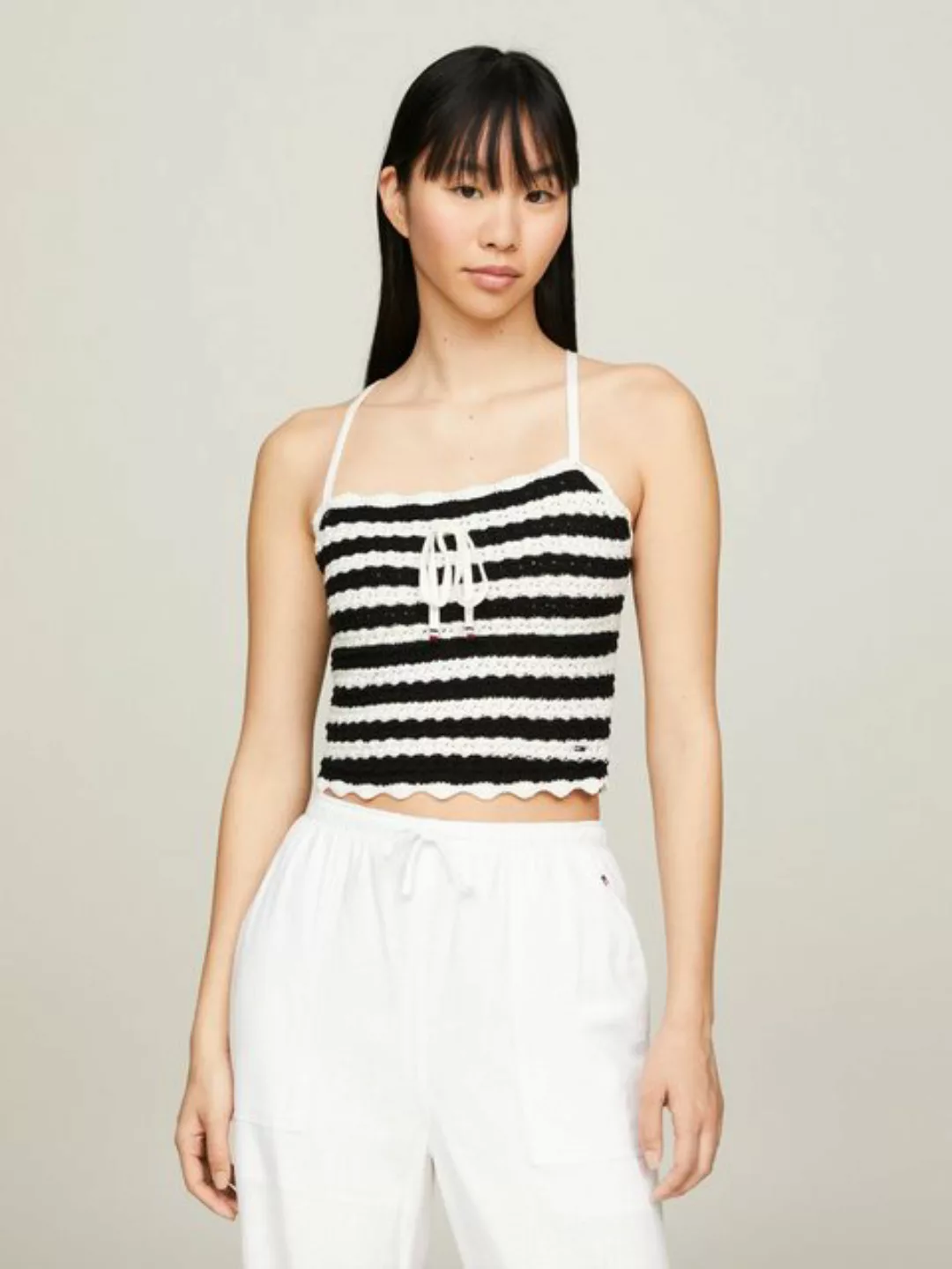 Tommy Jeans Spaghettitop TJW CROCHET STRIPE TOP günstig online kaufen