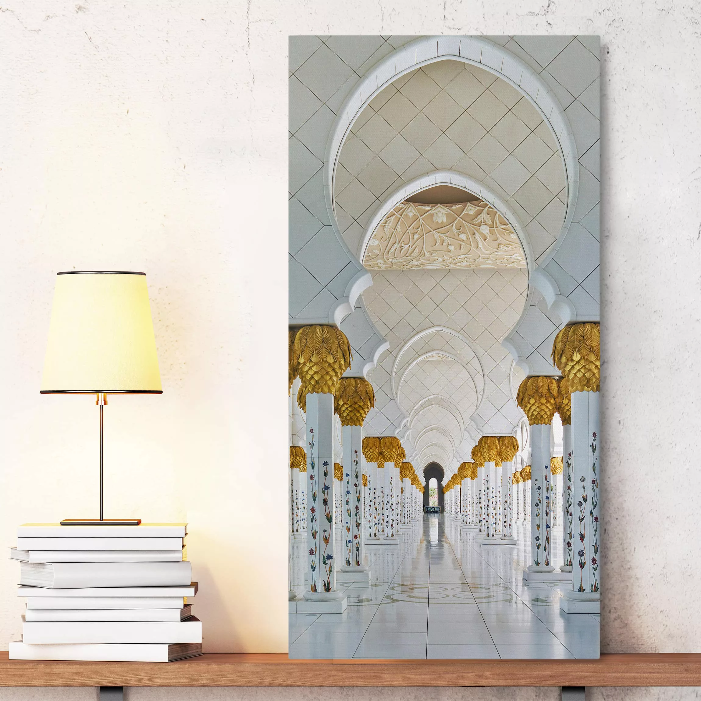 Leinwandbild Architektur & Skyline - Hochformat Moschee in Abu Dhabi günstig online kaufen