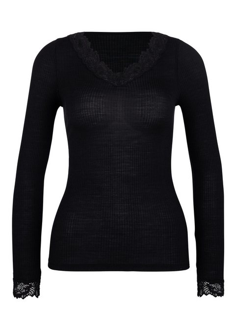 CALIDA Langarmshirt Silky Wool Joy Spitze an Ausschnitt & Bündchen günstig online kaufen