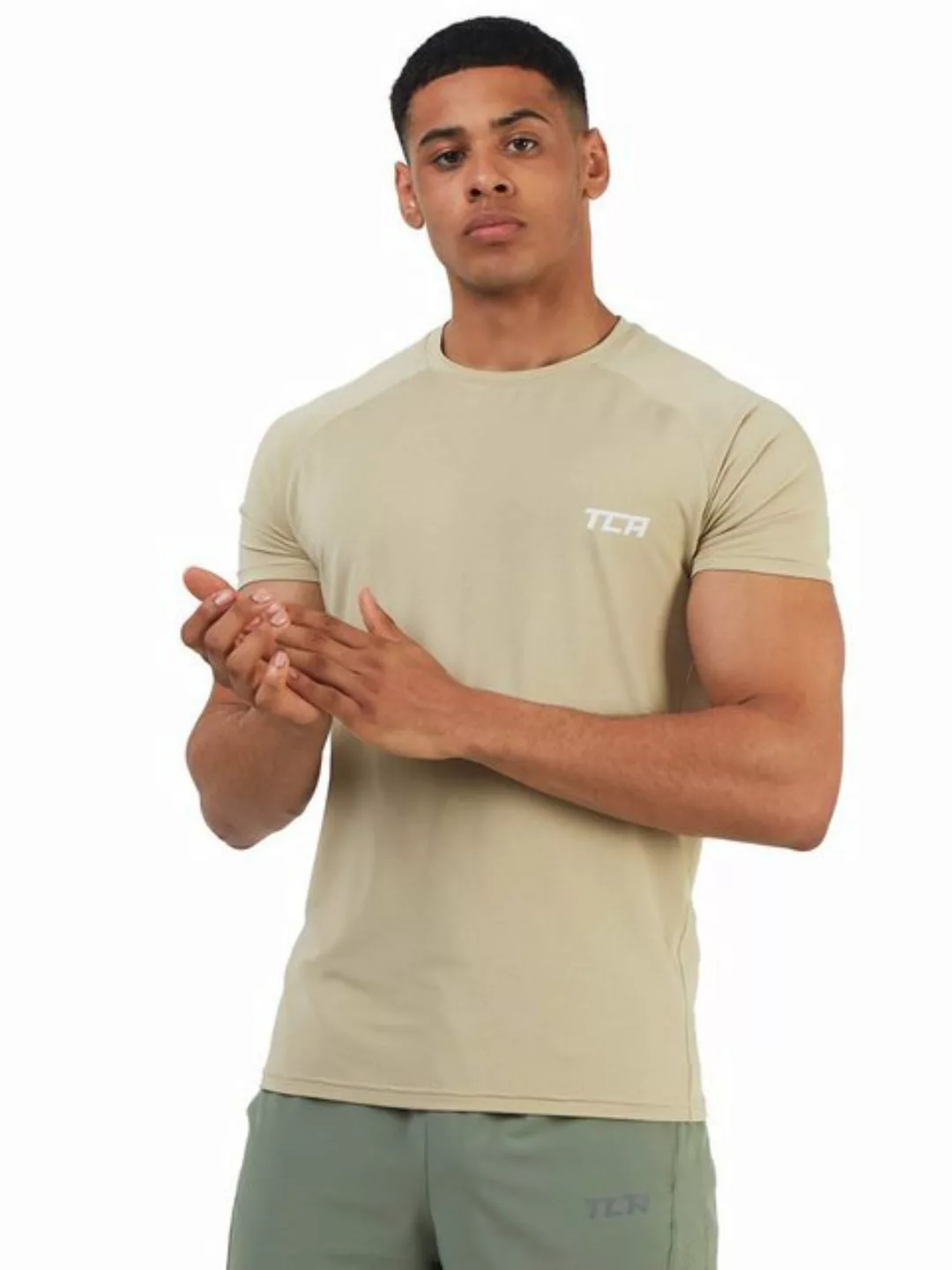 TCA T-Shirt TCA Herren Stamina Laufshirt mit Reißverschlusstasche - Sand (1 günstig online kaufen