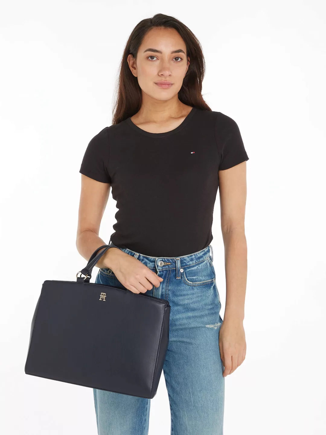 Tommy Hilfiger Henkeltasche "Women TH MONOTYPE SATCHEL Satchel", Damen Tasc günstig online kaufen