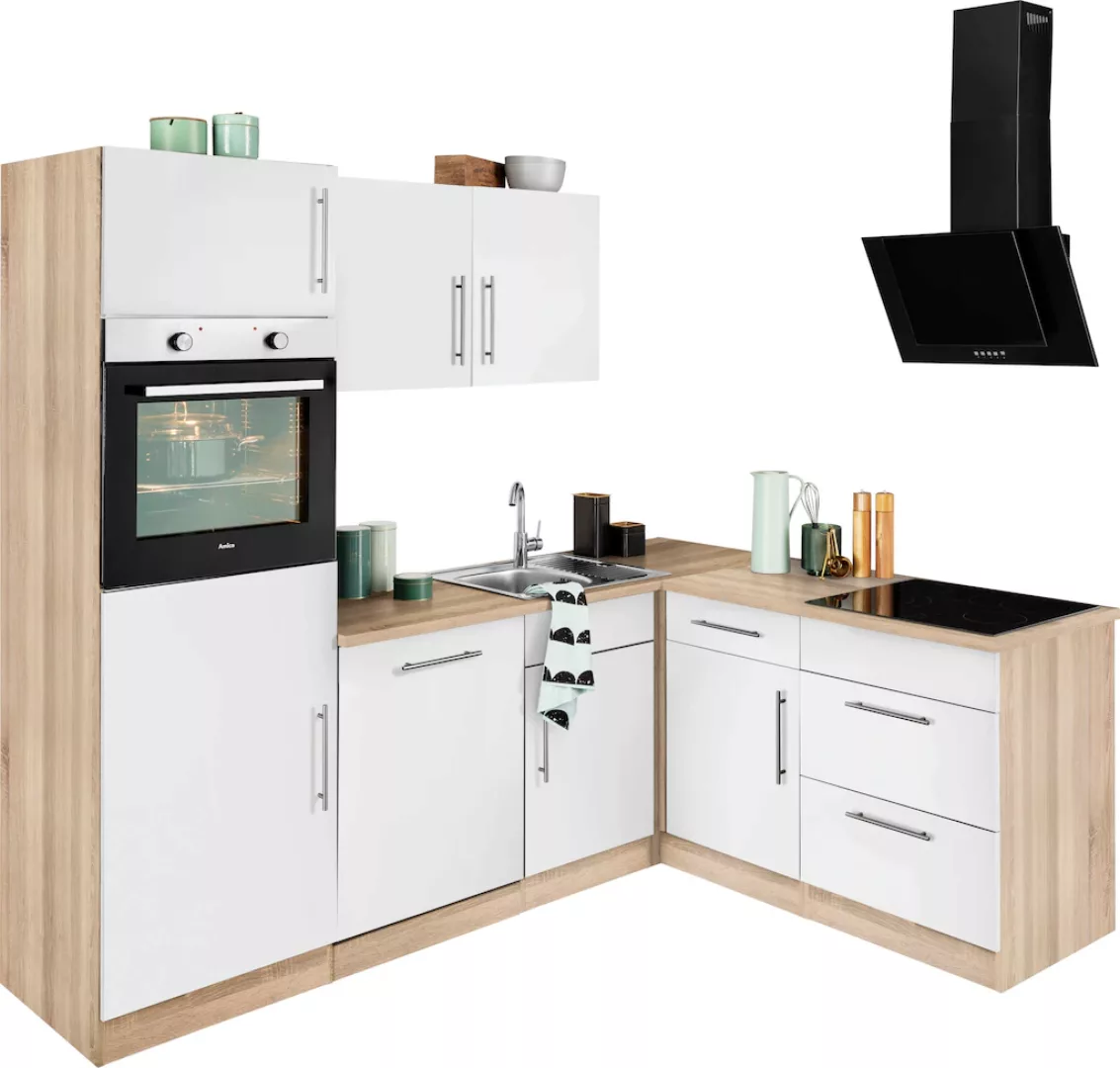 wiho Küchen Winkelküche "Cali", mit E-Geräten, Stellbreite 230 x 170 cm günstig online kaufen