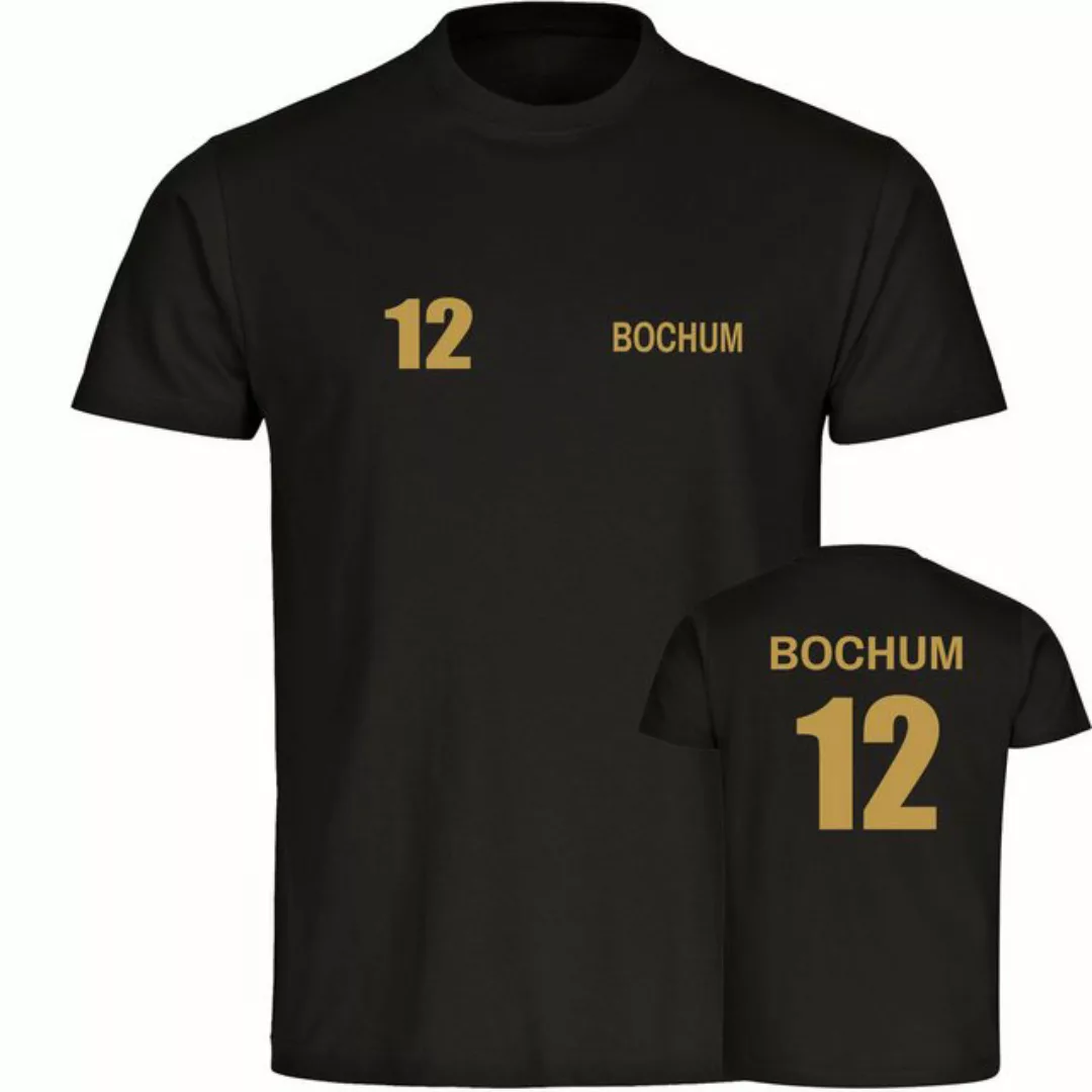 multifanshop T-Shirt Herren Bochum - Trikot Nummer 12 gold - Männer günstig online kaufen