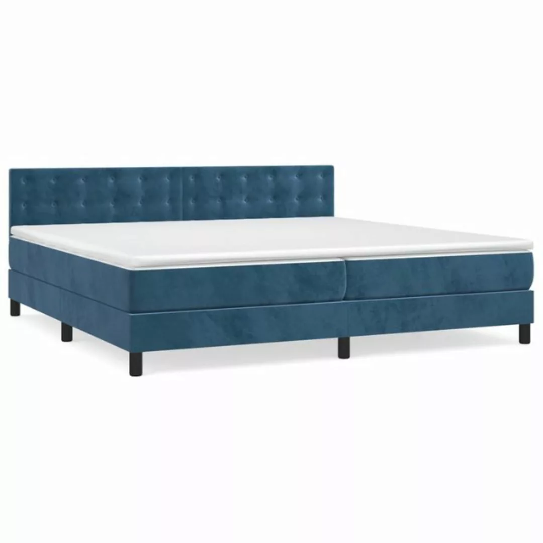 vidaXL Boxspringbett Boxspringbett mit Matratze Dunkelblau 200x200 cm Samt günstig online kaufen