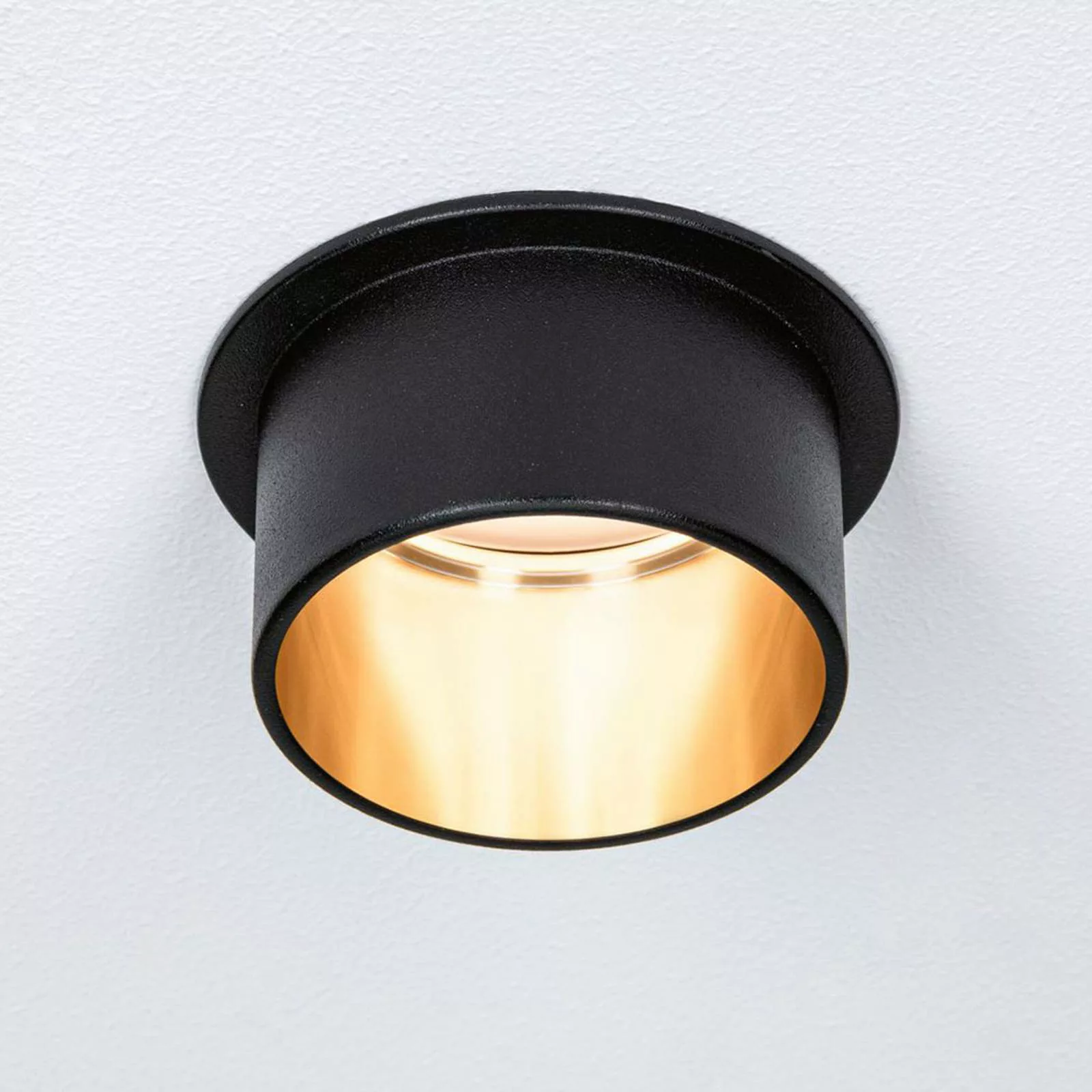 LED Einbauleuchte Gil in Schwarz-matt und Gold 3x 18W 1410lm IP44 günstig online kaufen