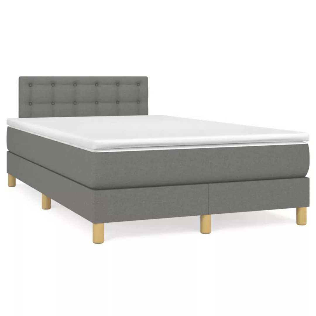 Vidaxl Boxspringbett Mit Matratze Dunkelgrau 120x200 Cm Stoff günstig online kaufen