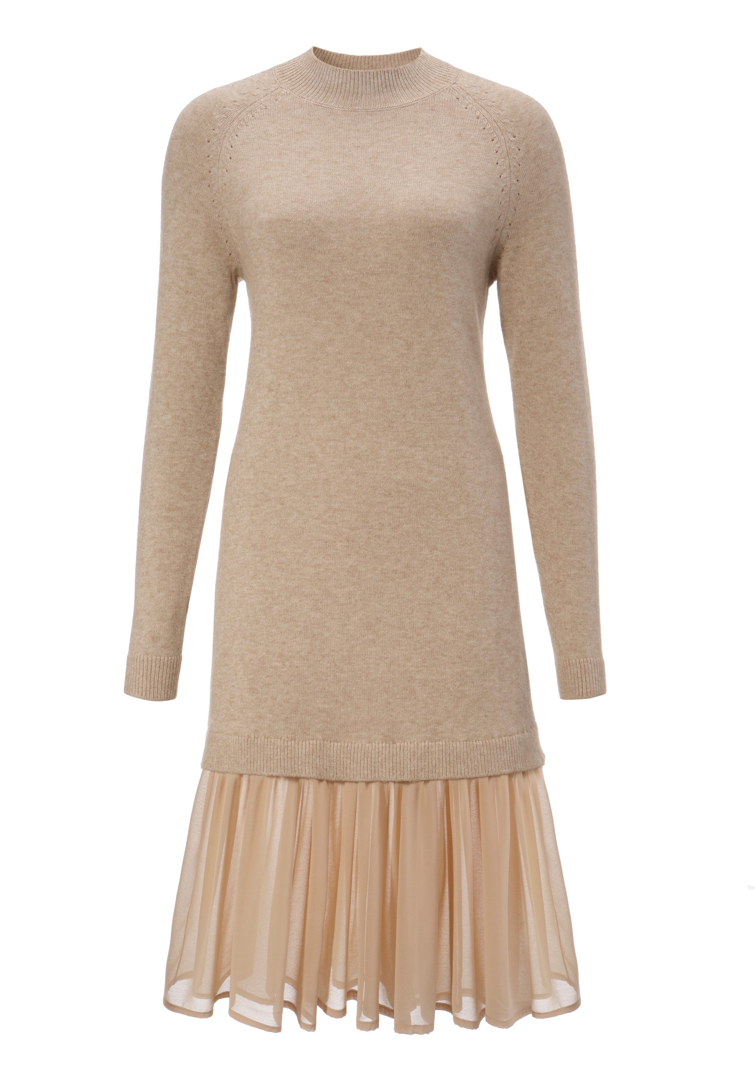 Aniston CASUAL Strickkleid, mit Chiffon-Volant günstig online kaufen