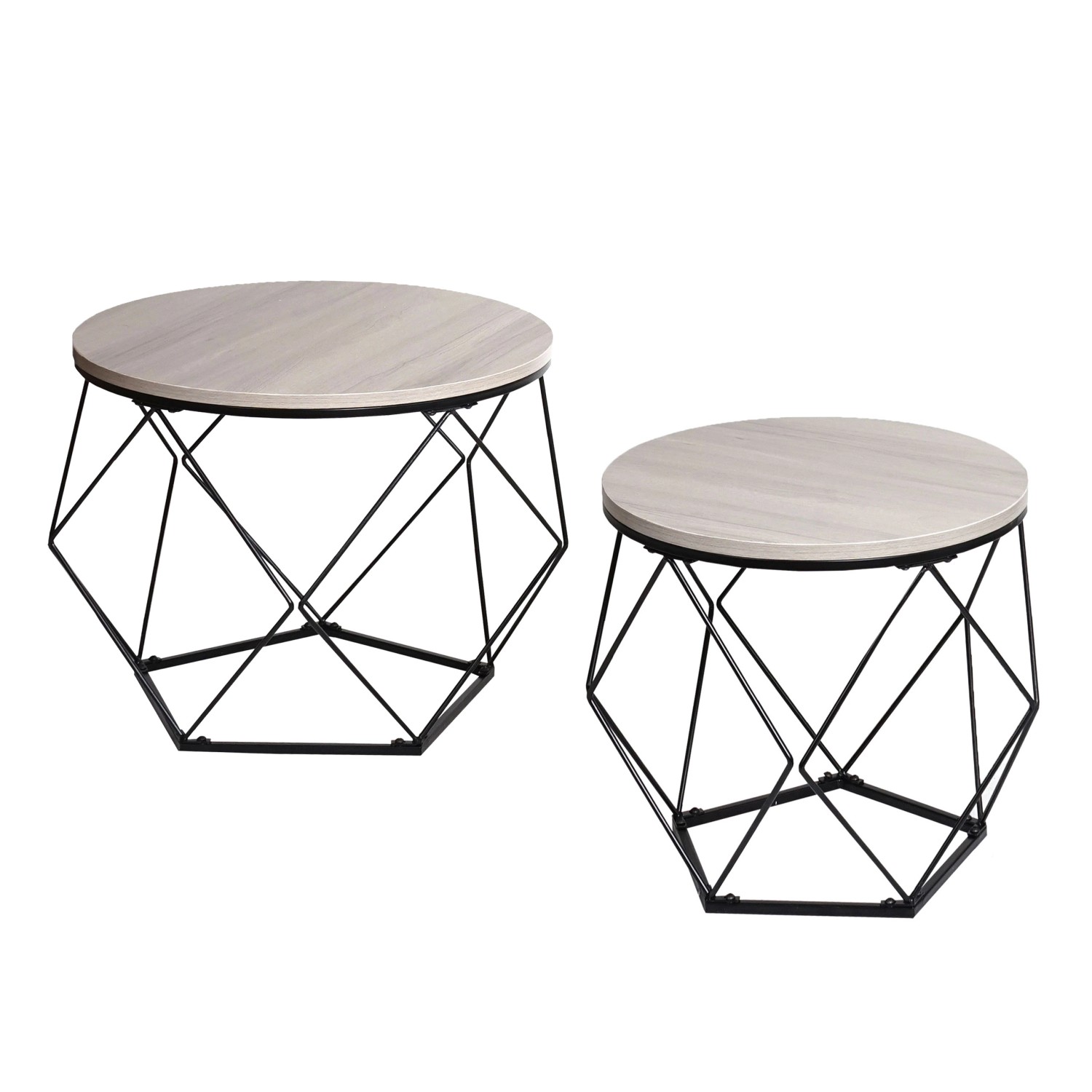 MCW Couchtisch-Set L37 Eiche-Grau-Optik günstig online kaufen