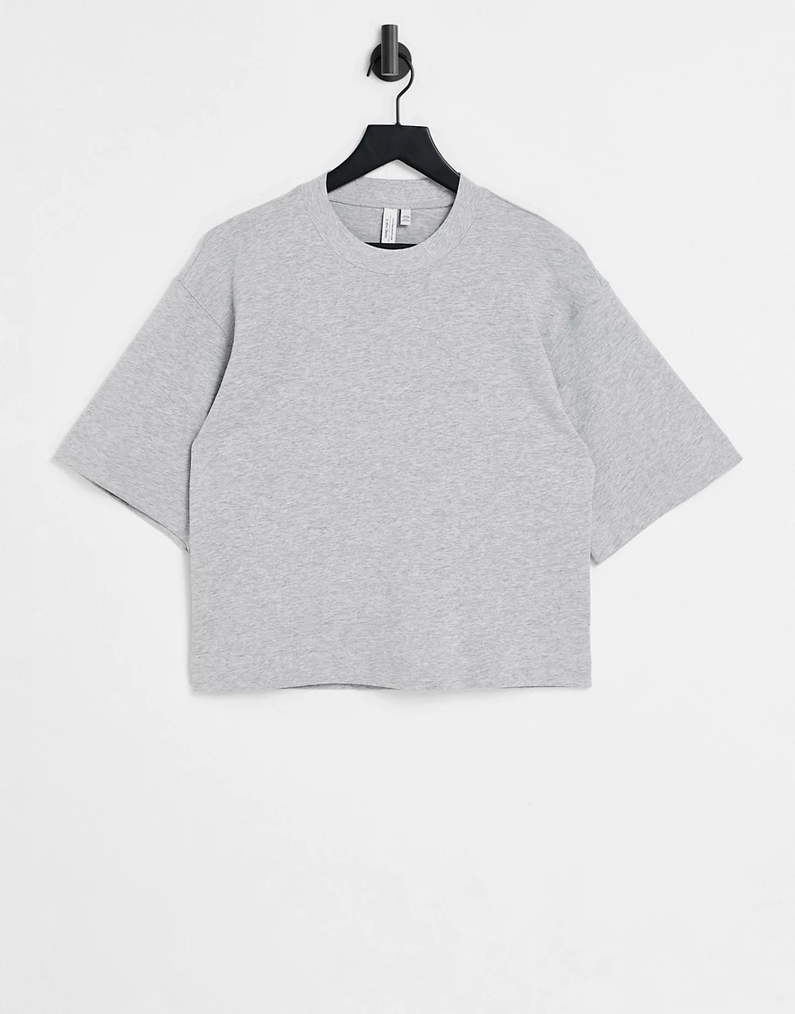 & Other Stories – Oversize-T-Shirt aus Bio-Baumwolle in Grau günstig online kaufen