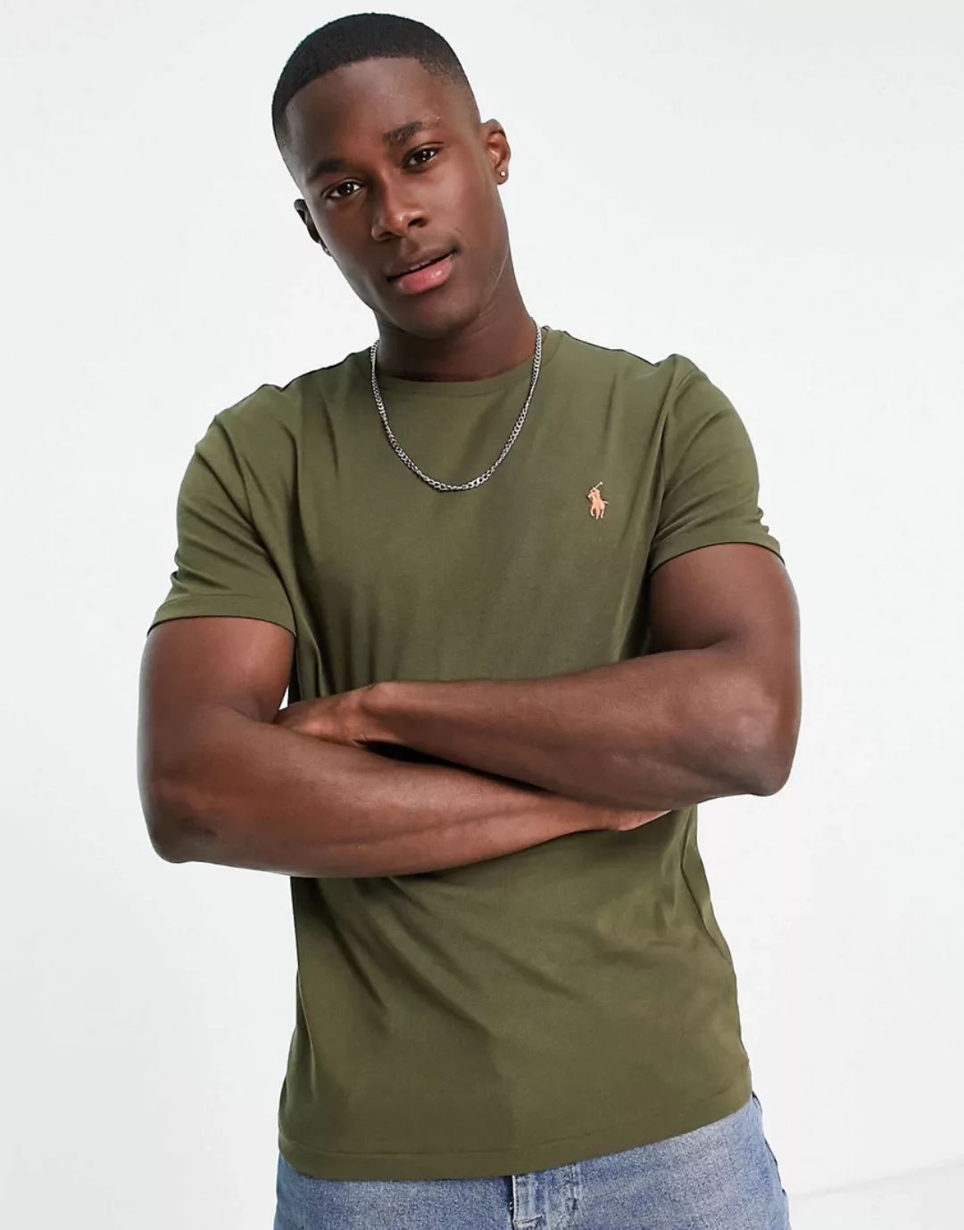 Polo Ralph Lauren – T-Shirt in Defender-Grün mit Markenlogo günstig online kaufen