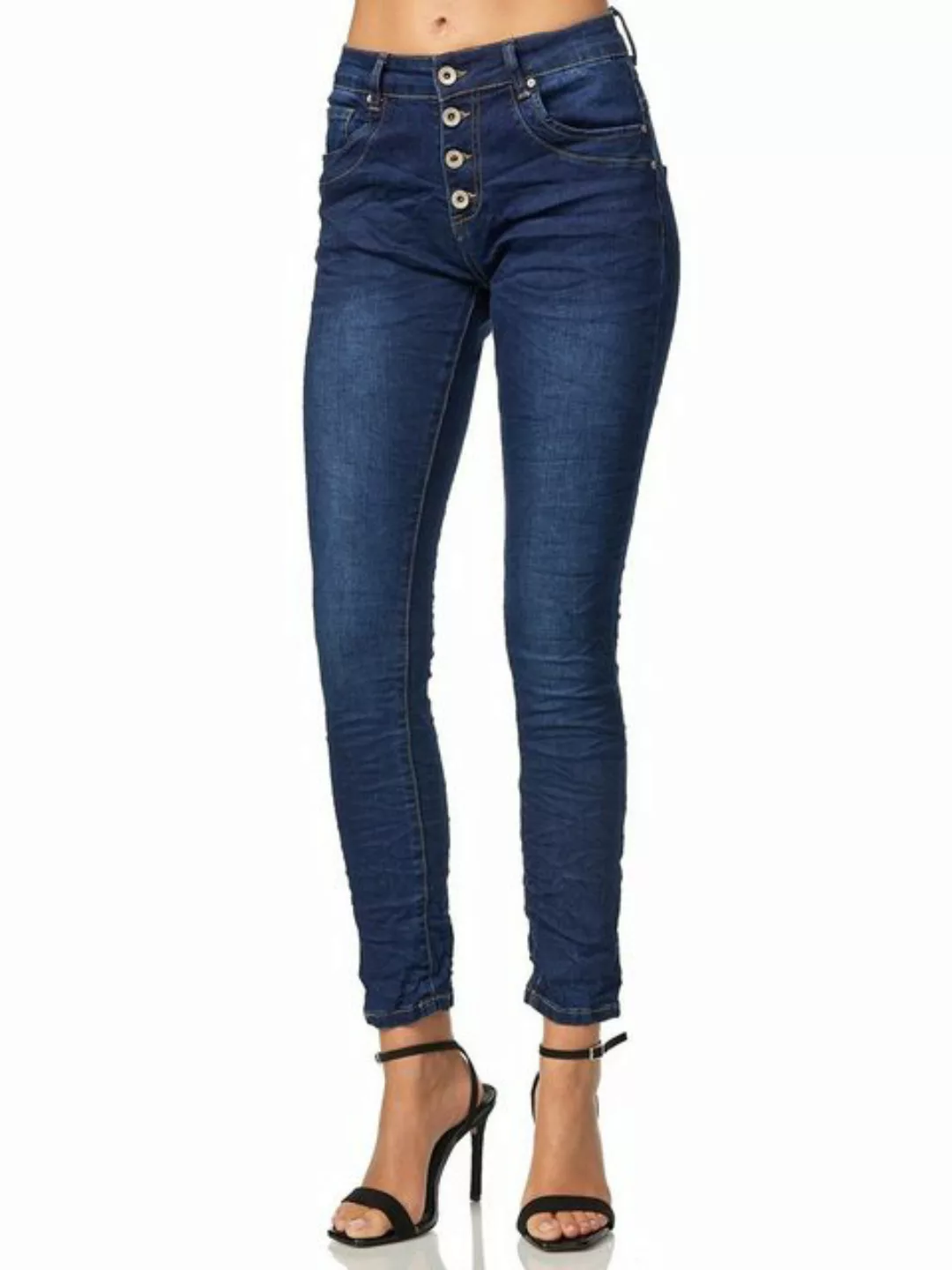 Elara Boyfriend-Jeans Elara Damen Jeans Baggy Chunkyrayan (1-tlg) günstig online kaufen