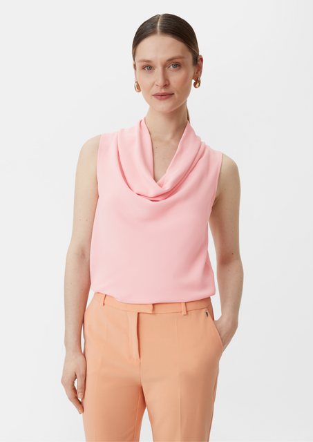 Comma Shirttop Crêpeshirt mit Wasserfall-Ausschnitt günstig online kaufen