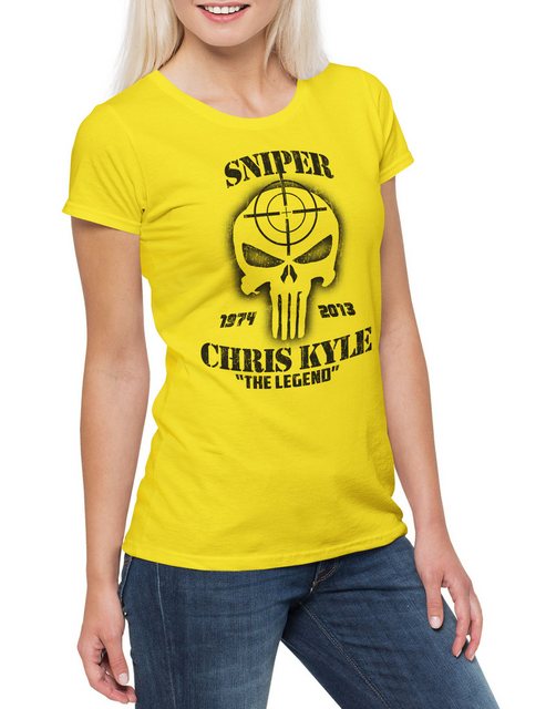 Urban Backwoods Print-Shirt Chris Kyle The Legend Damen T-Shirt Sniper Scha günstig online kaufen