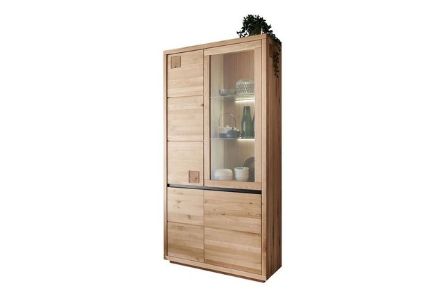 Main-Möbel GmbH Vitrine Vitrine Schrank 103x205cm Wildeiche geölt Bergamo günstig online kaufen