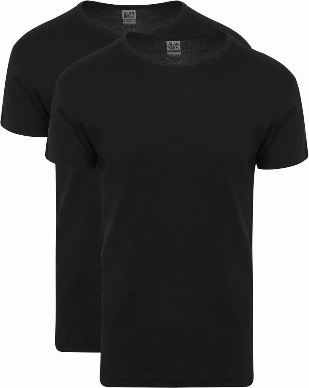 Alan Red Organic T-Shirt O-Ausschnitt Schwarz 2er-Pack - Größe XXL günstig online kaufen