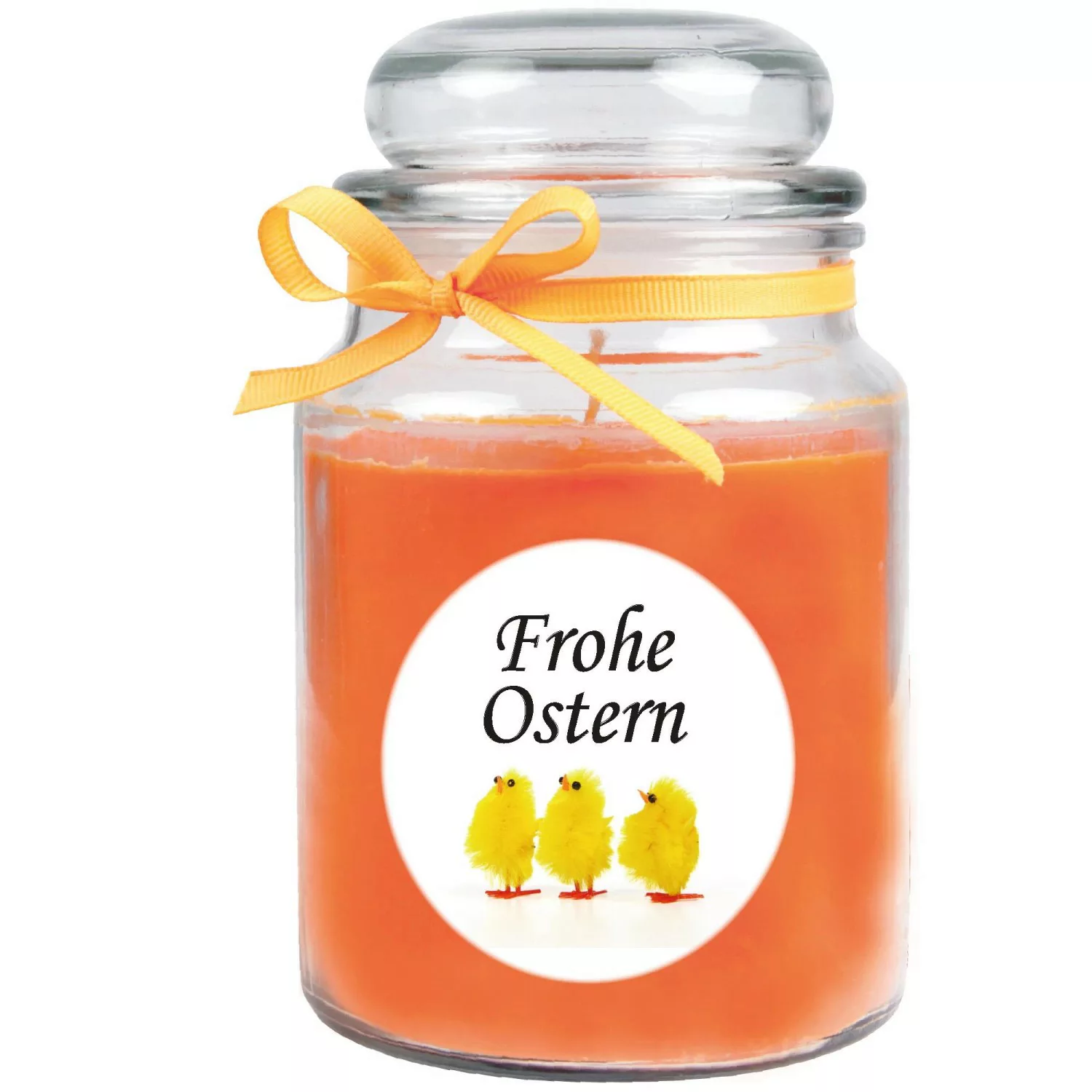 HS Candle Duftkerze & Glas Frohe Ostern Bonbon Ø10 cm Honigmelone Küken günstig online kaufen