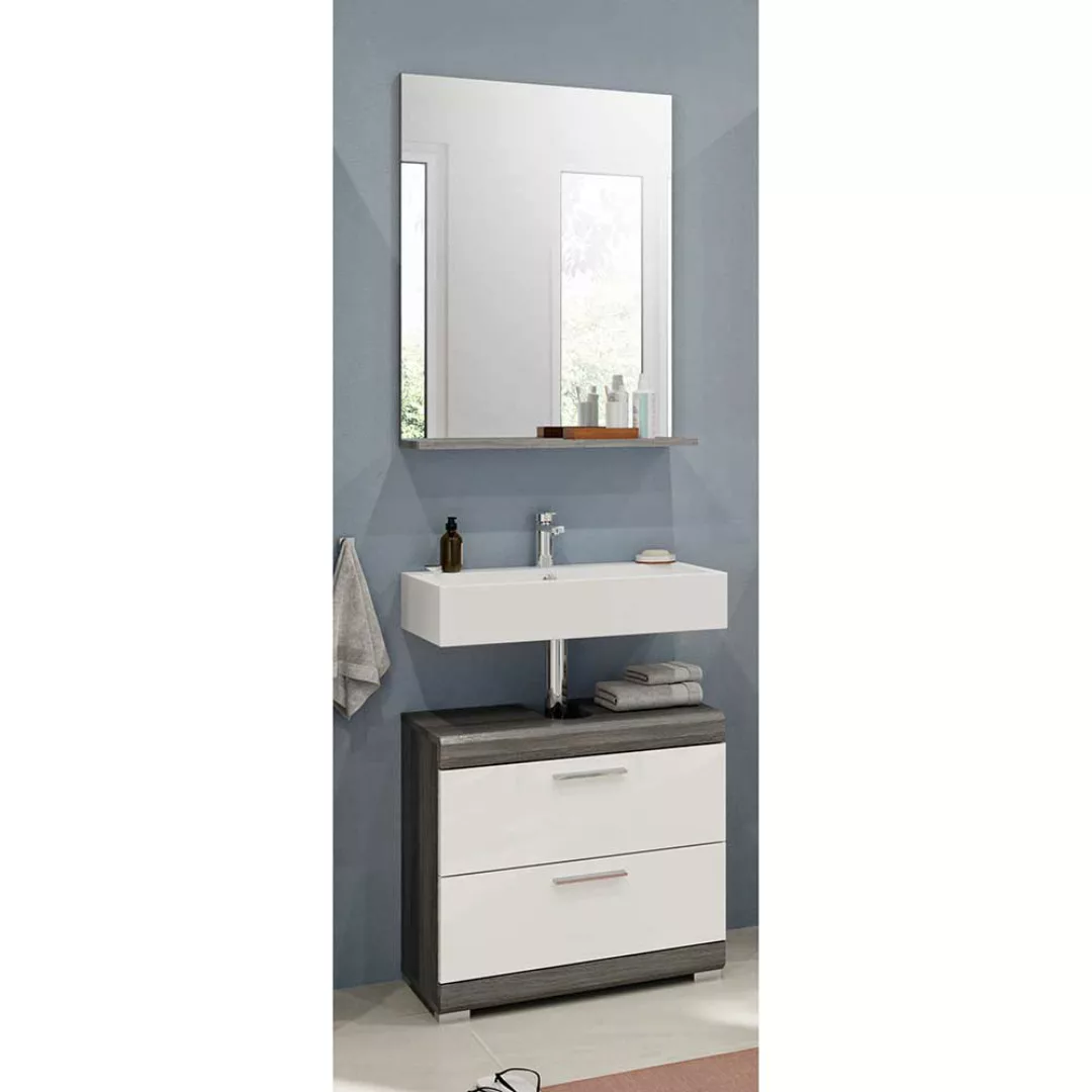 Gäste WC Badmöbel in modernem Design Spiegel (zweiteilig) günstig online kaufen