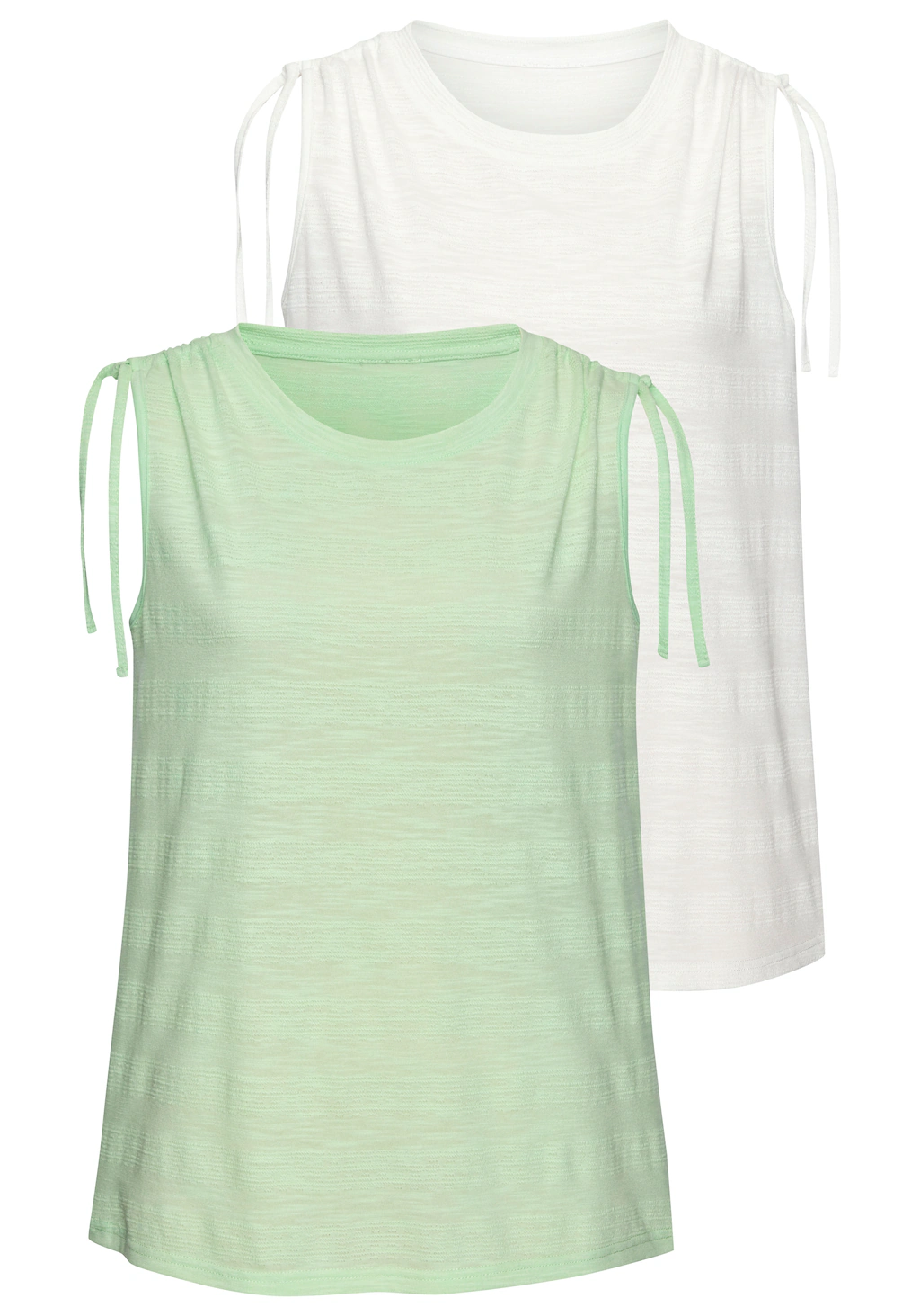 Vivance Tanktop "mit verstellbarer Raffung an der Schulter", (2er-Pack), au günstig online kaufen