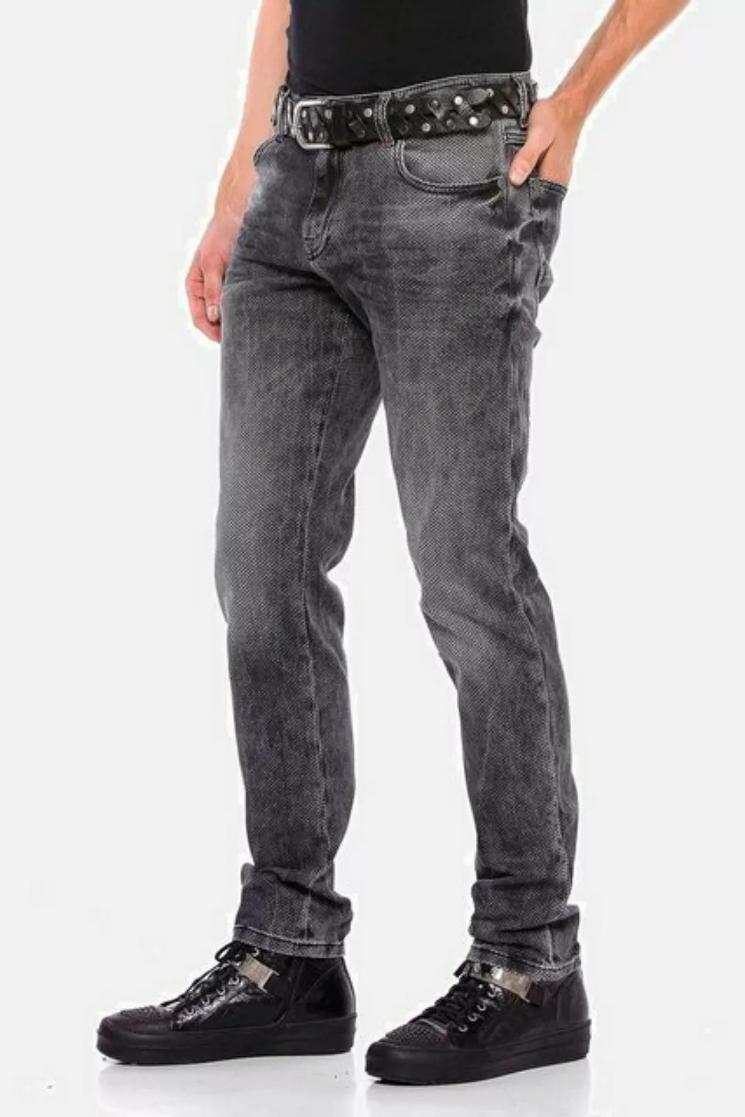 Cipo & Baxx Slim-fit-Jeans "Jeans", mit Allover-Gitter-Musterung, CD543 günstig online kaufen