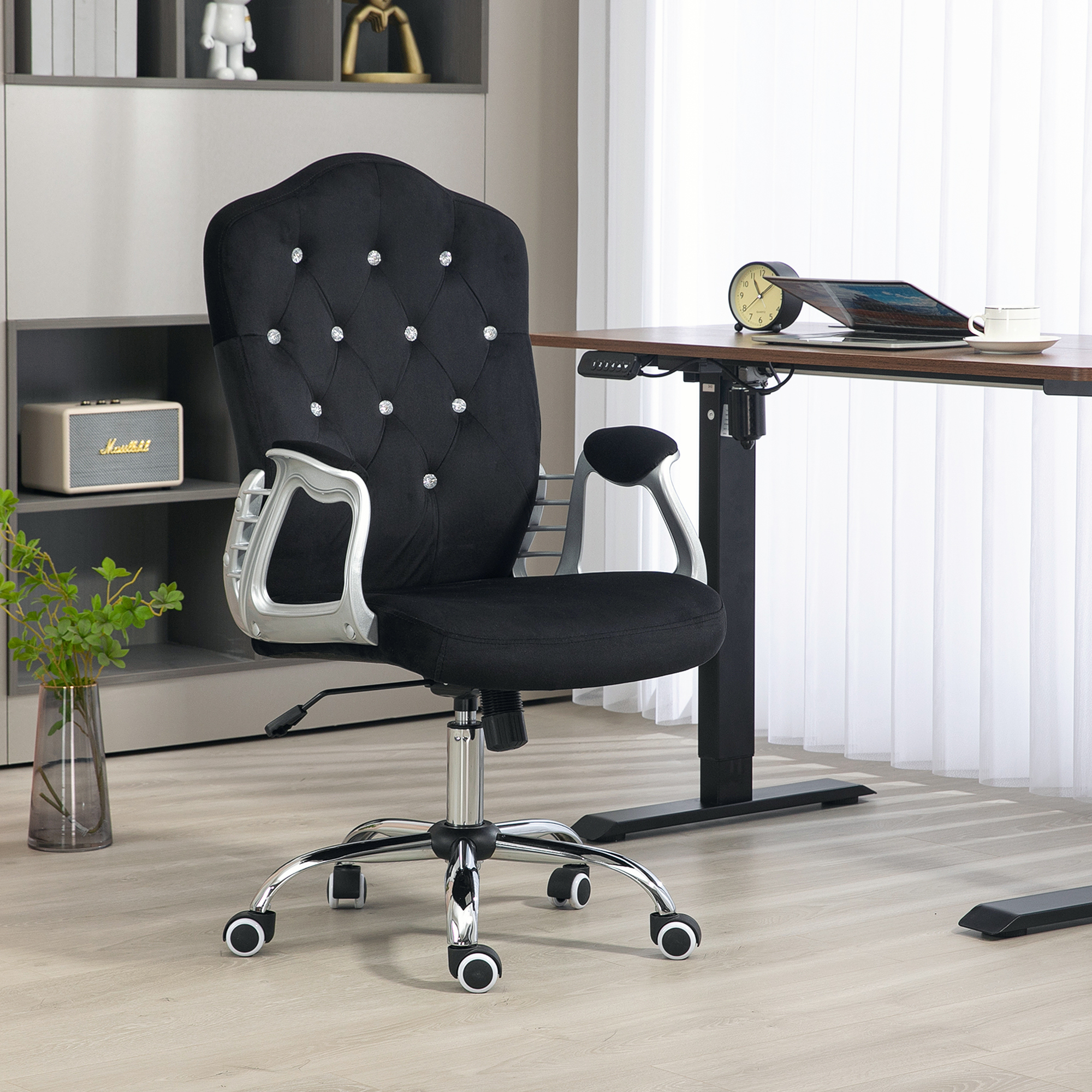 HOMCOM Bürostuhl, Ergonomisch Schreibtischstuhl mit Wippfunktion, Drehfunkt günstig online kaufen
