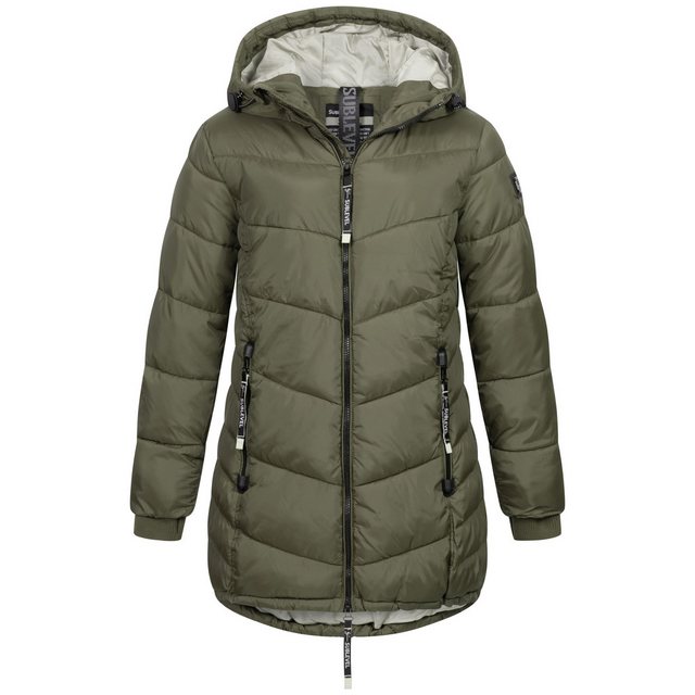 SUBLEVEL Steppjacke Damen Mantel mit Kapuze lange Winter Jacke Parka günstig online kaufen